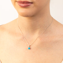 Load image into Gallery viewer, Sterling Silver Round Created Blue Opal Pendant