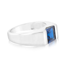 Load image into Gallery viewer, Sterling Silver Created Blue Sapphire Fancy Ring