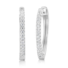 Load image into Gallery viewer, Sterling Silver Zirconia Huggies Earrings