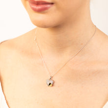 Load image into Gallery viewer, Sterling Silver Gold Plated Zirconia Pave Heart Pendant