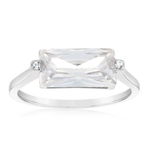 Load image into Gallery viewer, Sterling Silver White Rectangular Zirconia Ring