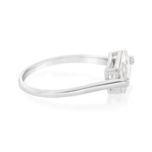 Load image into Gallery viewer, Sterling Silver White Rectangular Zirconia Ring