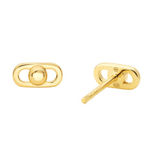 Load image into Gallery viewer, Michael Kors Gold Plated Sterling Silver Astor Link Pave Stud Earrings