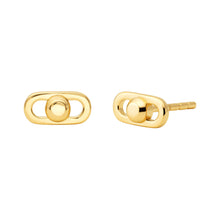 Load image into Gallery viewer, Michael Kors Gold Plated Sterling Silver Astor Link Pave Stud Earrings