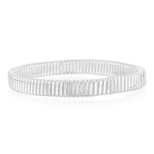 Load image into Gallery viewer, Sterling Silver Polished Wide Ribbed 68mm Bangle