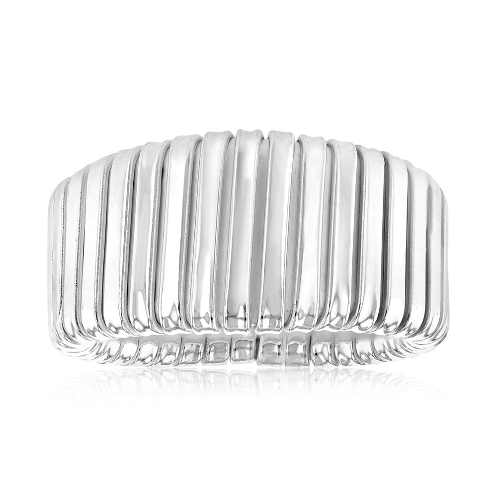 Sterling Silver Polished Ribbed Ring