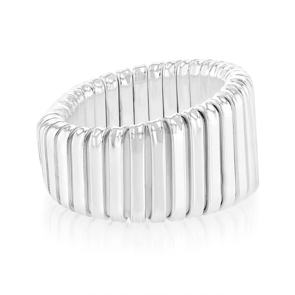 Sterling Silver Polished Ribbed Ring