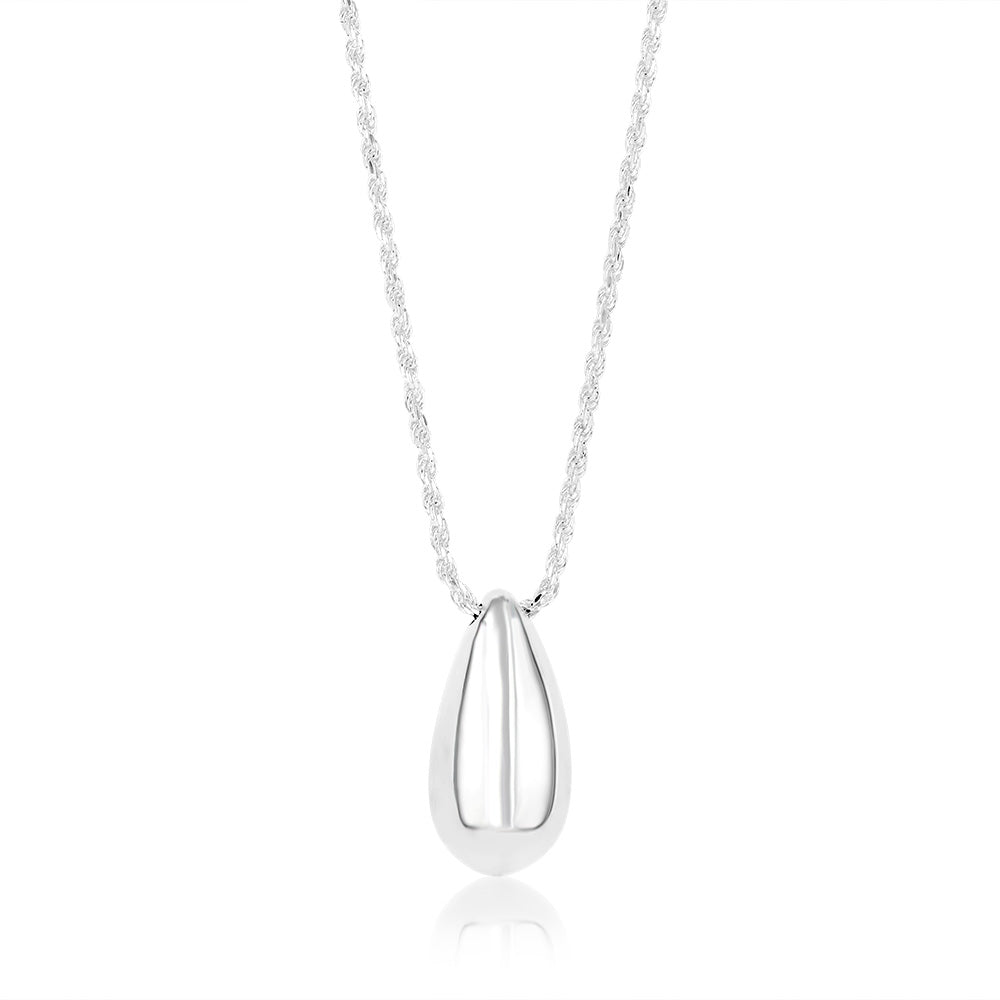 Sterling Silver Polished Tear Drop Pendant on 40+5cm Chain