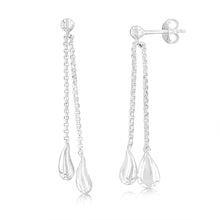 Load image into Gallery viewer, Sterling Silver Polished Double Tear Drop Earrings