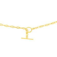 Load image into Gallery viewer, Sterling Silver Gold Plated Fancy Link T Bar Clasp 45cm Chain