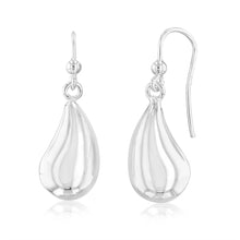 Load image into Gallery viewer, Sterling Silver Polished Tear Drop Hook Earrings