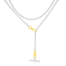 Load image into Gallery viewer, Sterling Silver Two Tone T Bar Clasp Fancy 90cm Chain