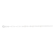 Load image into Gallery viewer, Sterling Silver Fresh Water Pearl Paperclip 19cm Bracelet