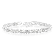 Load image into Gallery viewer, Sterling Silver Broad 19+2cm Bracelet