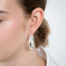 Load image into Gallery viewer, Sterling Silver Polished Tube 20mm Hoop Earrings