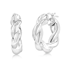 Load image into Gallery viewer, Sterling Silver Twisted Chunky 12mm Hoop Earrings