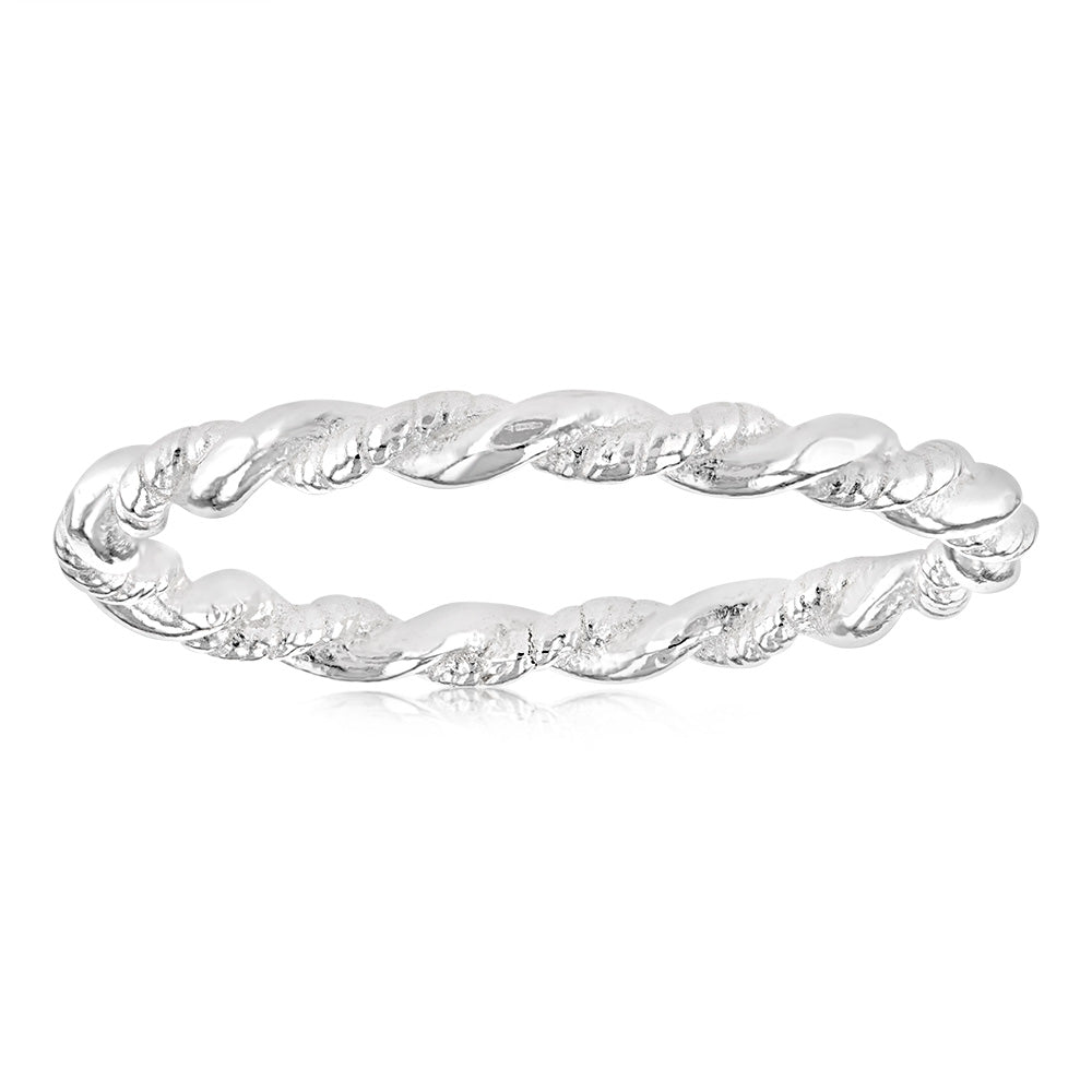 Sterling Silver Plain Twisted Ring