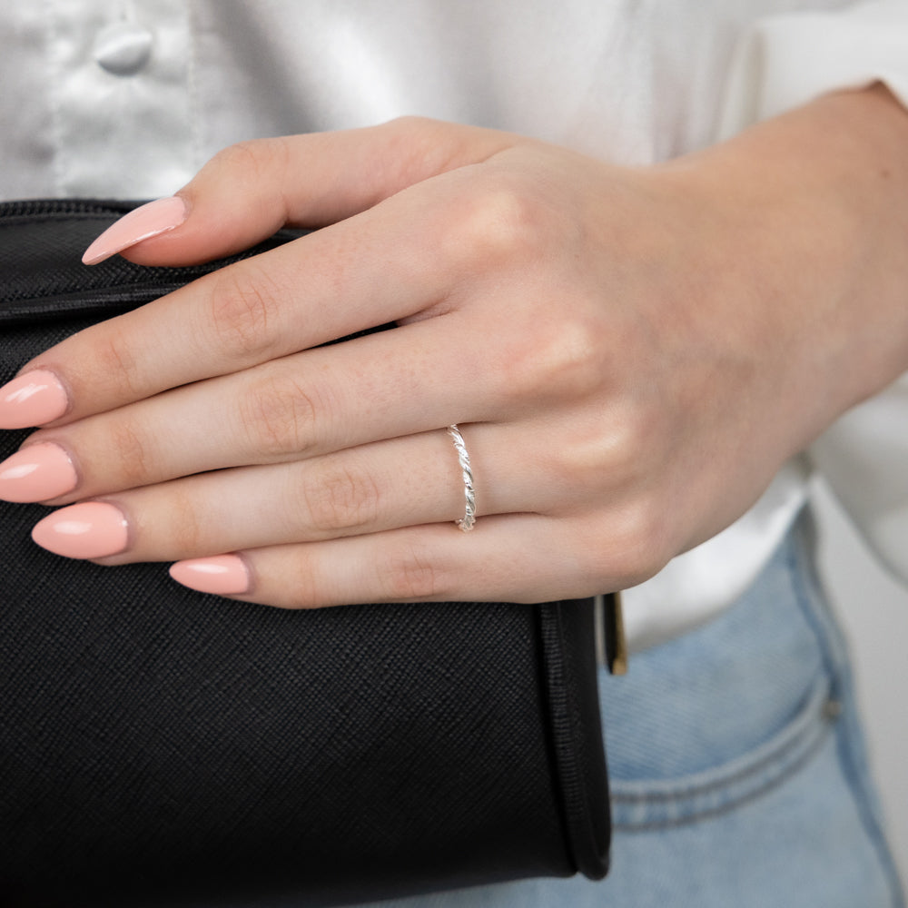 Sterling Silver Plain Twisted Ring