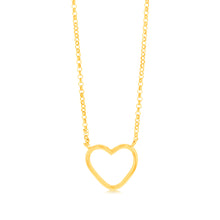 Load image into Gallery viewer, Sterling Silver Gold-Plated Open-Heart Pendant On Chain