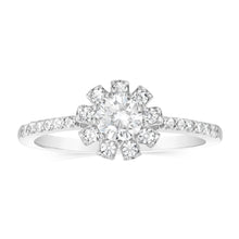 Load image into Gallery viewer, Sterling Silver White Cubic Zirconia Flower Ring