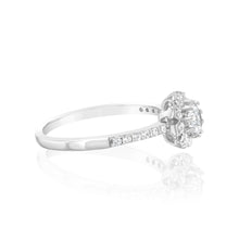 Load image into Gallery viewer, Sterling Silver White Cubic Zirconia Flower Ring