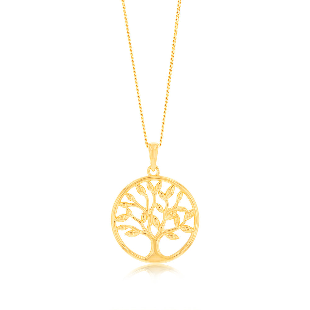 Sterling Silver Gold Plated Tree Of Life Pendant