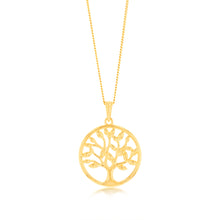 Load image into Gallery viewer, Sterling Silver Gold Plated Tree Of Life Pendant