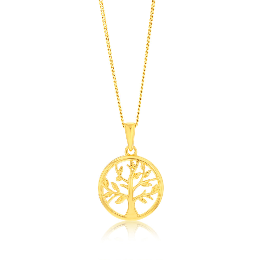 Sterling Silver Gold Plated Tree Of Life Pendant