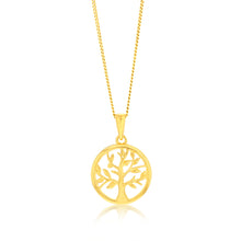 Load image into Gallery viewer, Sterling Silver Gold Plated Tree Of Life Pendant