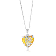 Load image into Gallery viewer, Sterling Silver Champane Heart Cubic Zirconia Pendant