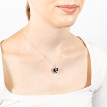 Load image into Gallery viewer, Sterling Silver Sapphire Blue Heart Cubic Zirconia Pendant