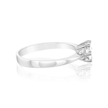 Load image into Gallery viewer, Sterling Silver White Cubic Zirconia 6 Claw Ring