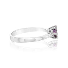 Load image into Gallery viewer, Sterling Silver Amethyst Coloured Cubic Zirconia 6 Claw Ring