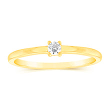 Load image into Gallery viewer, Sterling Silver Gold Plated White Cubic Zirconia $ Claw Ring