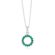 Load image into Gallery viewer, Sterling Silver Green Cubic Zirconia Circle Of Life Pendant