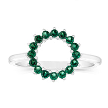 Load image into Gallery viewer, Sterling Silver Green Cubic Zirconia Circle Of Life Ring