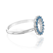 Load image into Gallery viewer, Sterling Silver Aquamarine Blue Cubic Zirconia Circle Of Life Ring