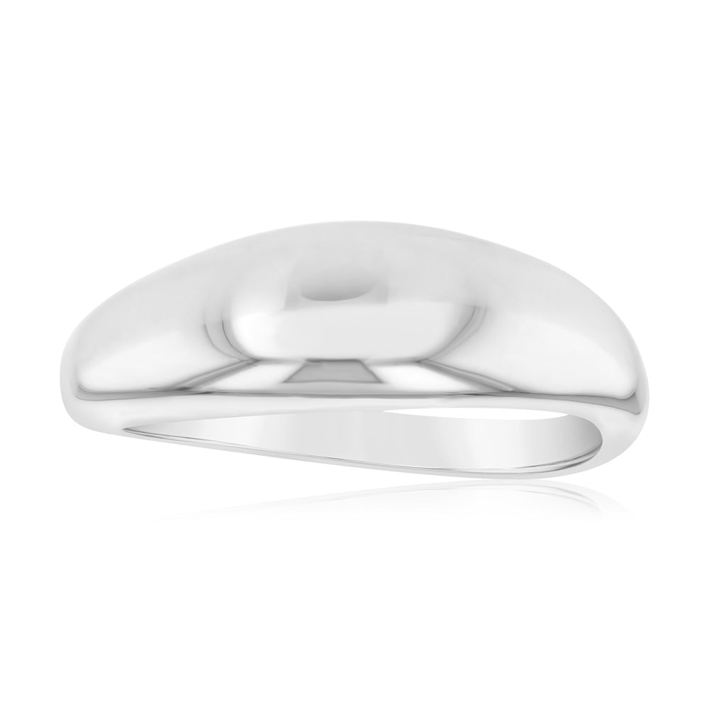 Sterling Silver Curved Dome Polished Ring