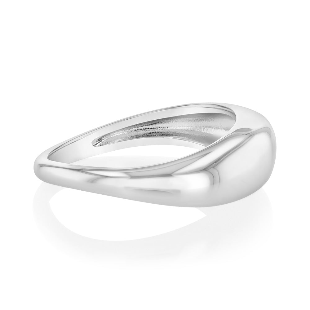 Sterling Silver Curved Dome Polished Ring