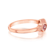 Load image into Gallery viewer, Sterling Silver Rose Gold Plated Morganite Pear Cubic Zirconia Infinity Ring