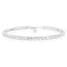 Load image into Gallery viewer, Sterling Silver Rhodium Plated White Round Cubic Zirconia 16.5+3cm Tennis Bracelet