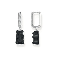 Load image into Gallery viewer, Thomas Sabo Sterling Silver Haribo Cubic Zirconia Black Bear Hoop Single Earring