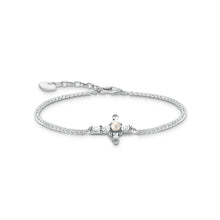 Load image into Gallery viewer, Thomas Sabo Sterling Silver True Romance Cubic Zirconia Pearl Cross 16-19cm Bracelet