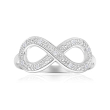 Load image into Gallery viewer, Sterling Silver Infinity 0.05ct Diamond Ring