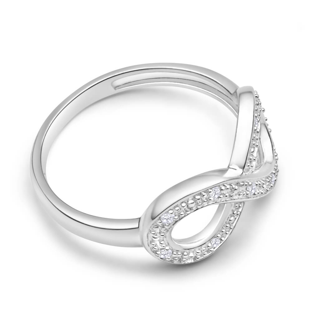 Sterling Silver Infinity 0.05ct Diamond Ring