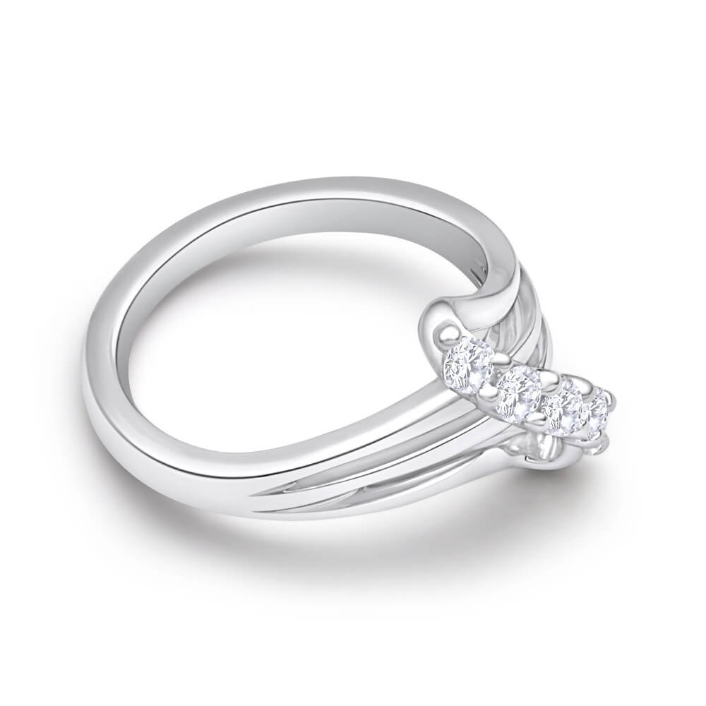 Sterling Silver Created Beautiful White Sapphire Ring