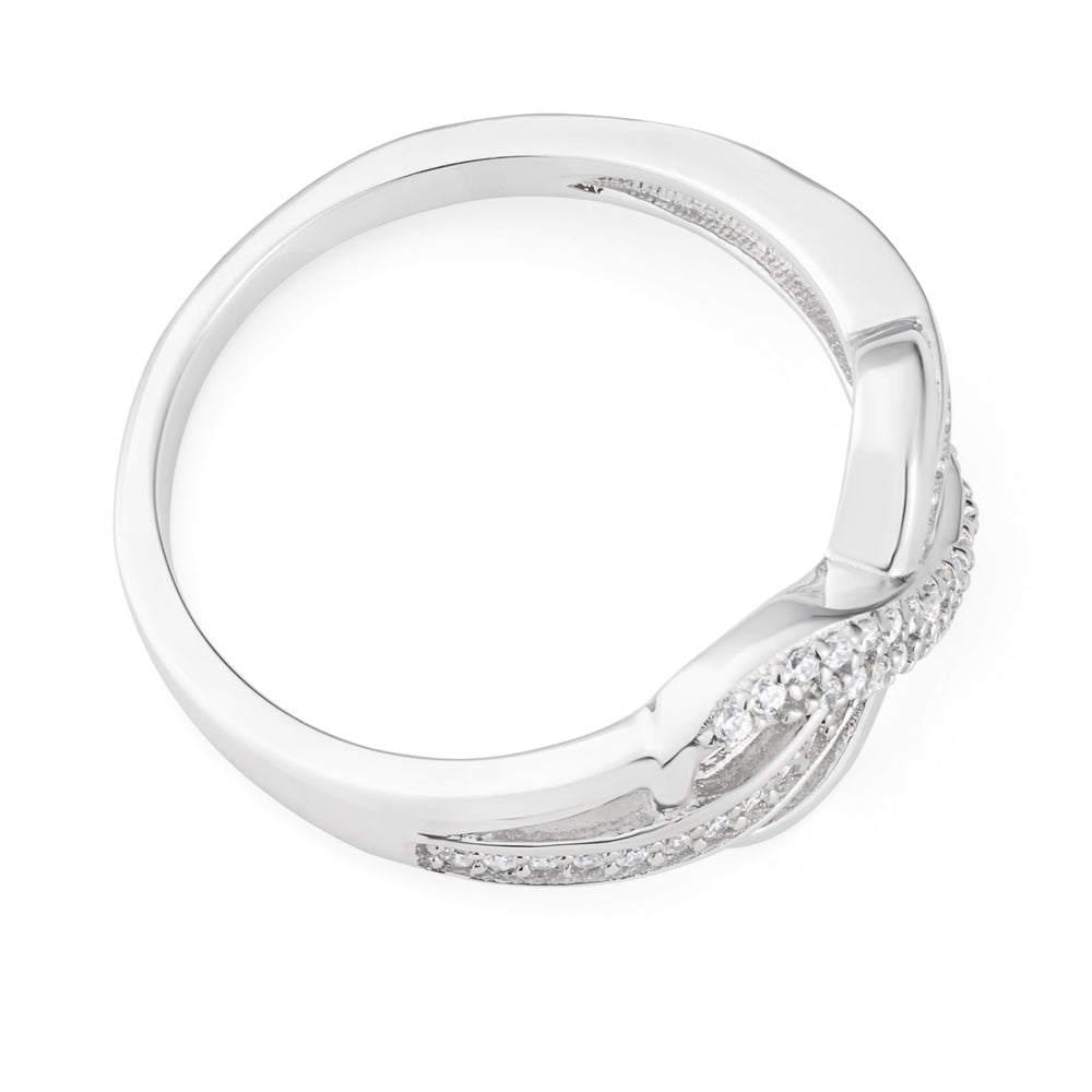 Sterling Silver Fancy Zirconia Infinity Ring