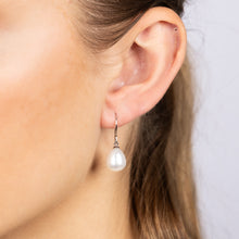 Load image into Gallery viewer, White Freshwater Pearl 9-10mm Drop Earrings