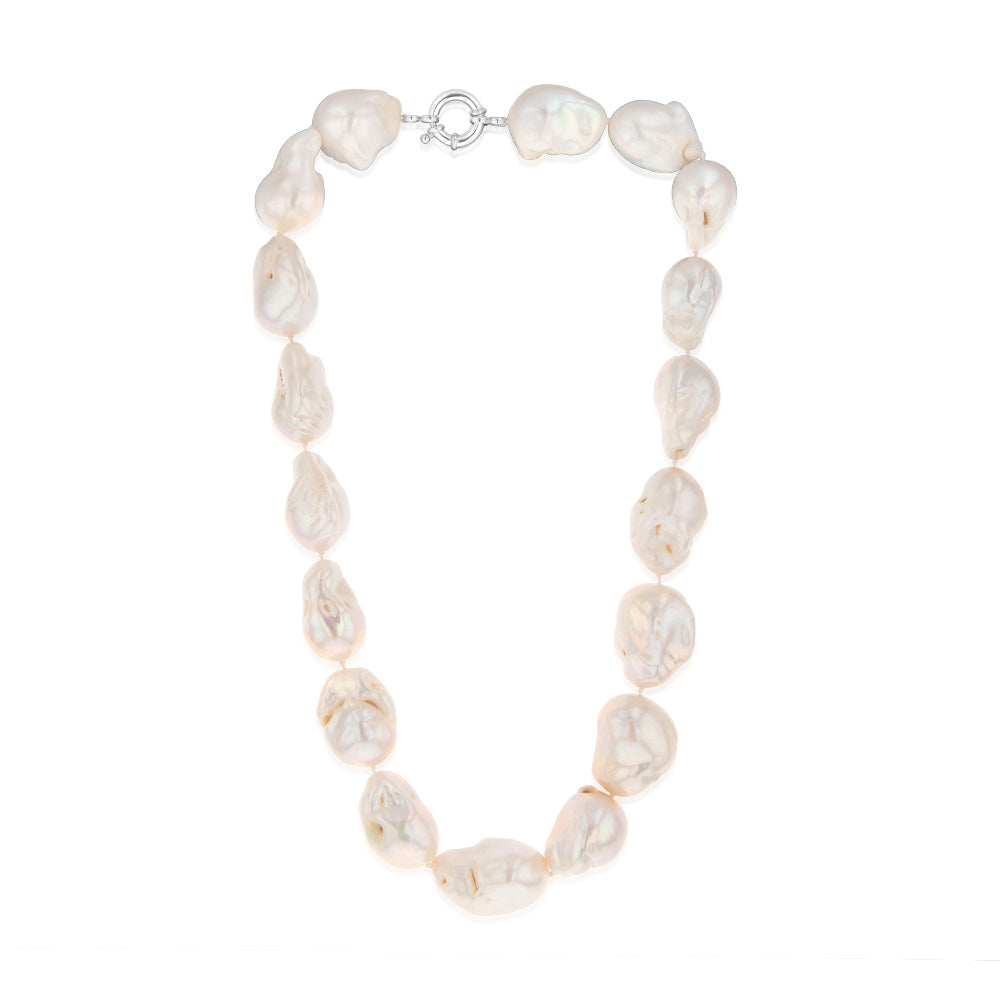 Baroque Pearls 44cm Strand on Sterling Silver Clasp