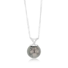 Load image into Gallery viewer, Sterling Silver 8-10mm Tahitian Pearl Pendant on 45cm Chain